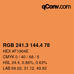 カラーコード: RGB 241.3 144.4 78 | qconv.com