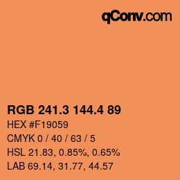 カラーコード: RGB 241.3 144.4 89 | qconv.com