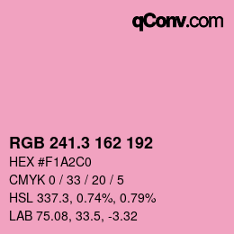 カラーコード: RGB 241.3 162 192 | qconv.com