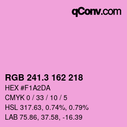 カラーコード: RGB 241.3 162 218 | qconv.com