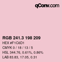 カラーコード: RGB 241.3 198 209 | qconv.com