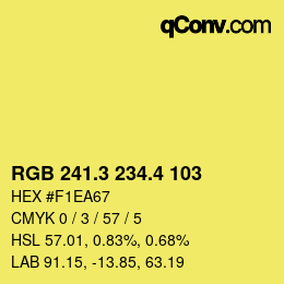 カラーコード: RGB 241.3 234.4 103 | qconv.com
