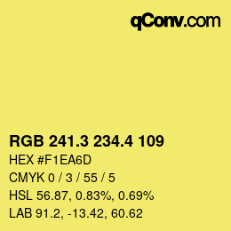 カラーコード: RGB 241.3 234.4 109 | qconv.com