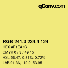 カラーコード: RGB 241.3 234.4 124 | qconv.com
