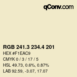 カラーコード: RGB 241.3 234.4 201 | qconv.com