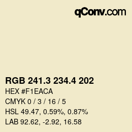 カラーコード: RGB 241.3 234.4 202 | qconv.com