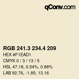 カラーコード: RGB 241.3 234.4 209 | qconv.com