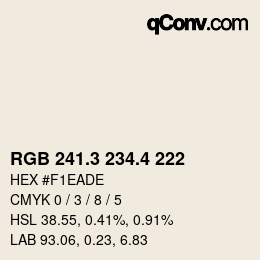 カラーコード: RGB 241.3 234.4 222 | qconv.com