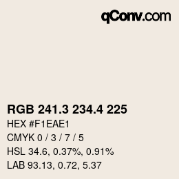 カラーコード: RGB 241.3 234.4 225 | qconv.com