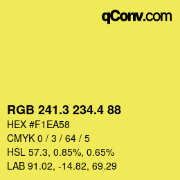 カラーコード: RGB 241.3 234.4 88 | qconv.com