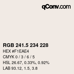 Color code: RGB 241.5 234 228 | qconv.com