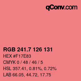 カラーコード: RGB 241.7 126 131 | qconv.com