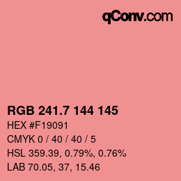 カラーコード: RGB 241.7 144 145 | qconv.com