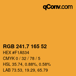カラーコード: RGB 241.7 165 52 | qconv.com