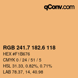 カラーコード: RGB 241.7 182.6 118 | qconv.com