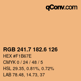 カラーコード: RGB 241.7 182.6 126 | qconv.com