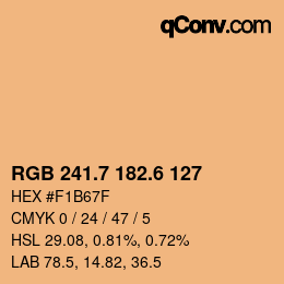 カラーコード: RGB 241.7 182.6 127 | qconv.com