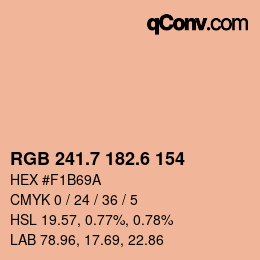 カラーコード: RGB 241.7 182.6 154 | qconv.com
