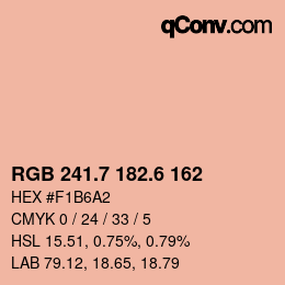 カラーコード: RGB 241.7 182.6 162 | qconv.com