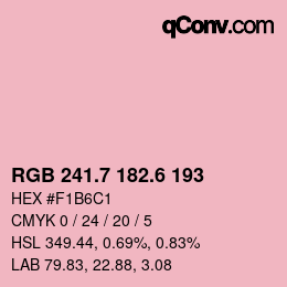 カラーコード: RGB 241.7 182.6 193 | qconv.com