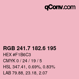 カラーコード: RGB 241.7 182.6 195 | qconv.com