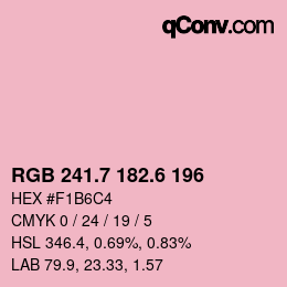 カラーコード: RGB 241.7 182.6 196 | qconv.com