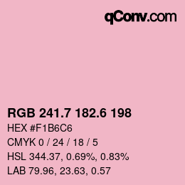 カラーコード: RGB 241.7 182.6 198 | qconv.com
