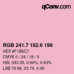 カラーコード: RGB 241.7 182.6 199 | qconv.com