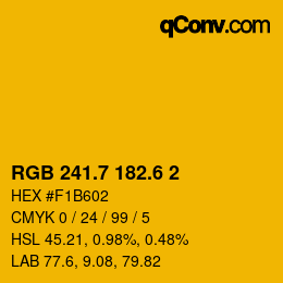 カラーコード: RGB 241.7 182.6 2 | qconv.com