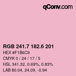 カラーコード: RGB 241.7 182.6 201 | qconv.com