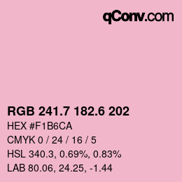 カラーコード: RGB 241.7 182.6 202 | qconv.com