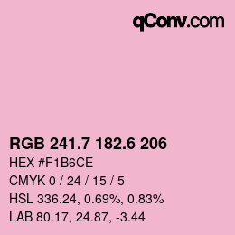 カラーコード: RGB 241.7 182.6 206 | qconv.com