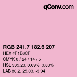カラーコード: RGB 241.7 182.6 207 | qconv.com