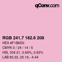 カラーコード: RGB 241.7 182.6 208 | qconv.com