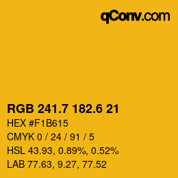 カラーコード: RGB 241.7 182.6 21 | qconv.com