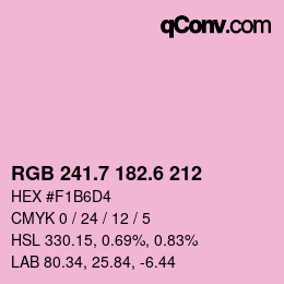 カラーコード: RGB 241.7 182.6 212 | qconv.com