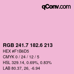 カラーコード: RGB 241.7 182.6 213 | qconv.com