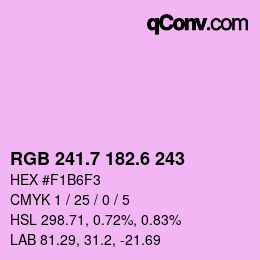 カラーコード: RGB 241.7 182.6 243 | qconv.com