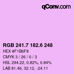 カラーコード: RGB 241.7 182.6 248 | qconv.com