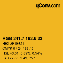 カラーコード: RGB 241.7 182.6 33 | qconv.com