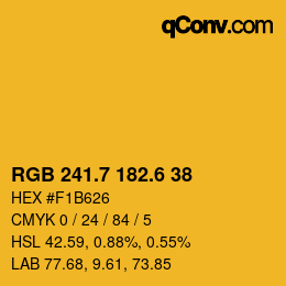 カラーコード: RGB 241.7 182.6 38 | qconv.com