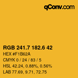 カラーコード: RGB 241.7 182.6 42 | qconv.com