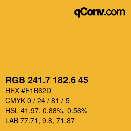 カラーコード: RGB 241.7 182.6 45 | qconv.com