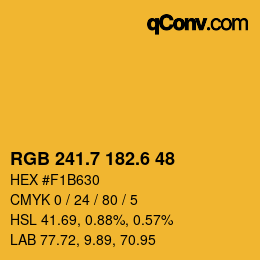 カラーコード: RGB 241.7 182.6 48 | qconv.com