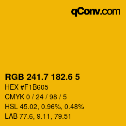 カラーコード: RGB 241.7 182.6 5 | qconv.com