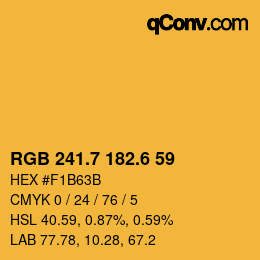 カラーコード: RGB 241.7 182.6 59 | qconv.com
