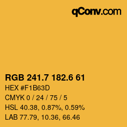 カラーコード: RGB 241.7 182.6 61 | qconv.com