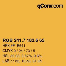 カラーコード: RGB 241.7 182.6 65 | qconv.com