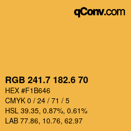 カラーコード: RGB 241.7 182.6 70 | qconv.com