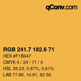 カラーコード: RGB 241.7 182.6 71 | qconv.com